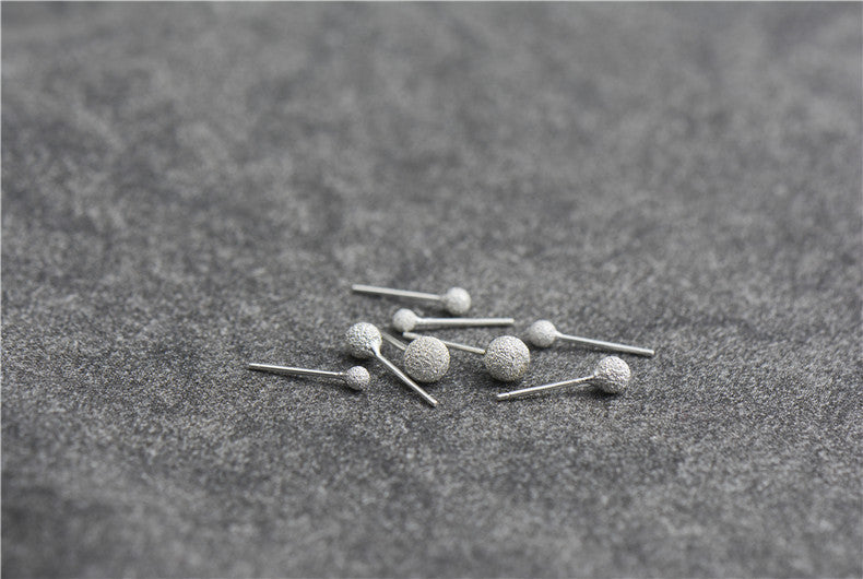 1 Pair 925 Sterling Silver 925 Sterling Silver Earrings Geometric Ear Studs