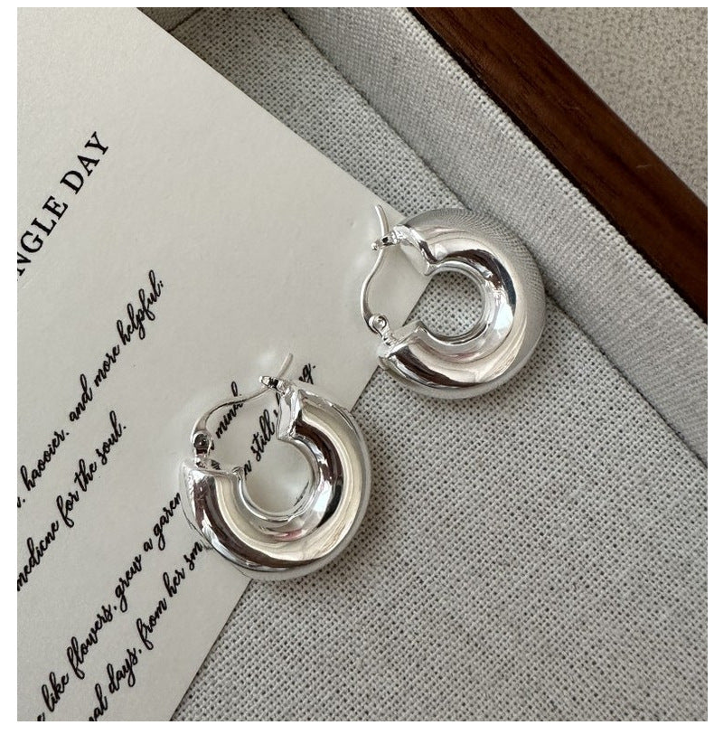 1 Pair 925 Sterling Silver 925 Sterling Silver Earrings Geometric Earrings