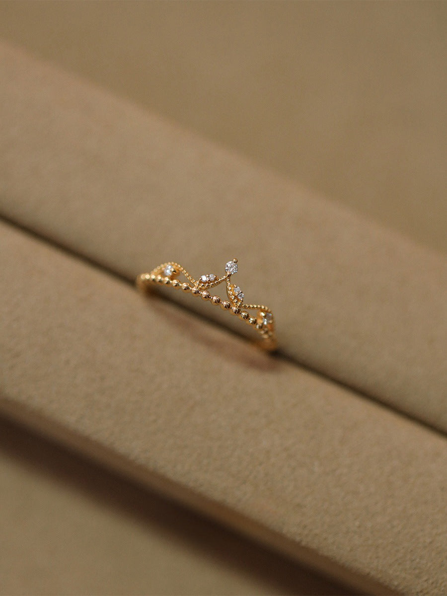 18K Gold Plated 925 Sterling Silver Zircon Crown Rings 925 Sterling Silver Rings