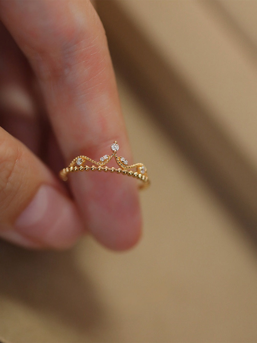 18K Gold Plated 925 Sterling Silver Zircon Crown Rings 925 Sterling Silver Rings