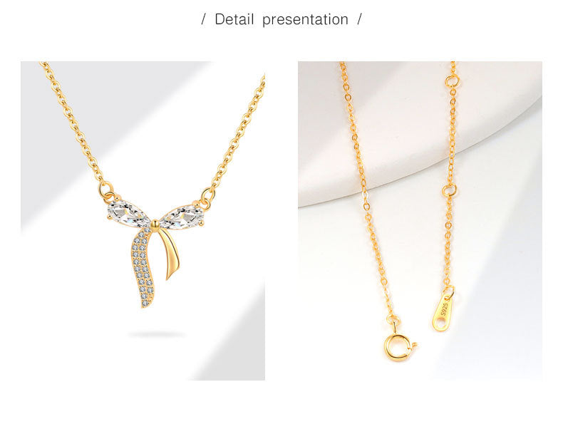 925 Sterling Silver Zircon cable chain Inlay Geometric Necklace