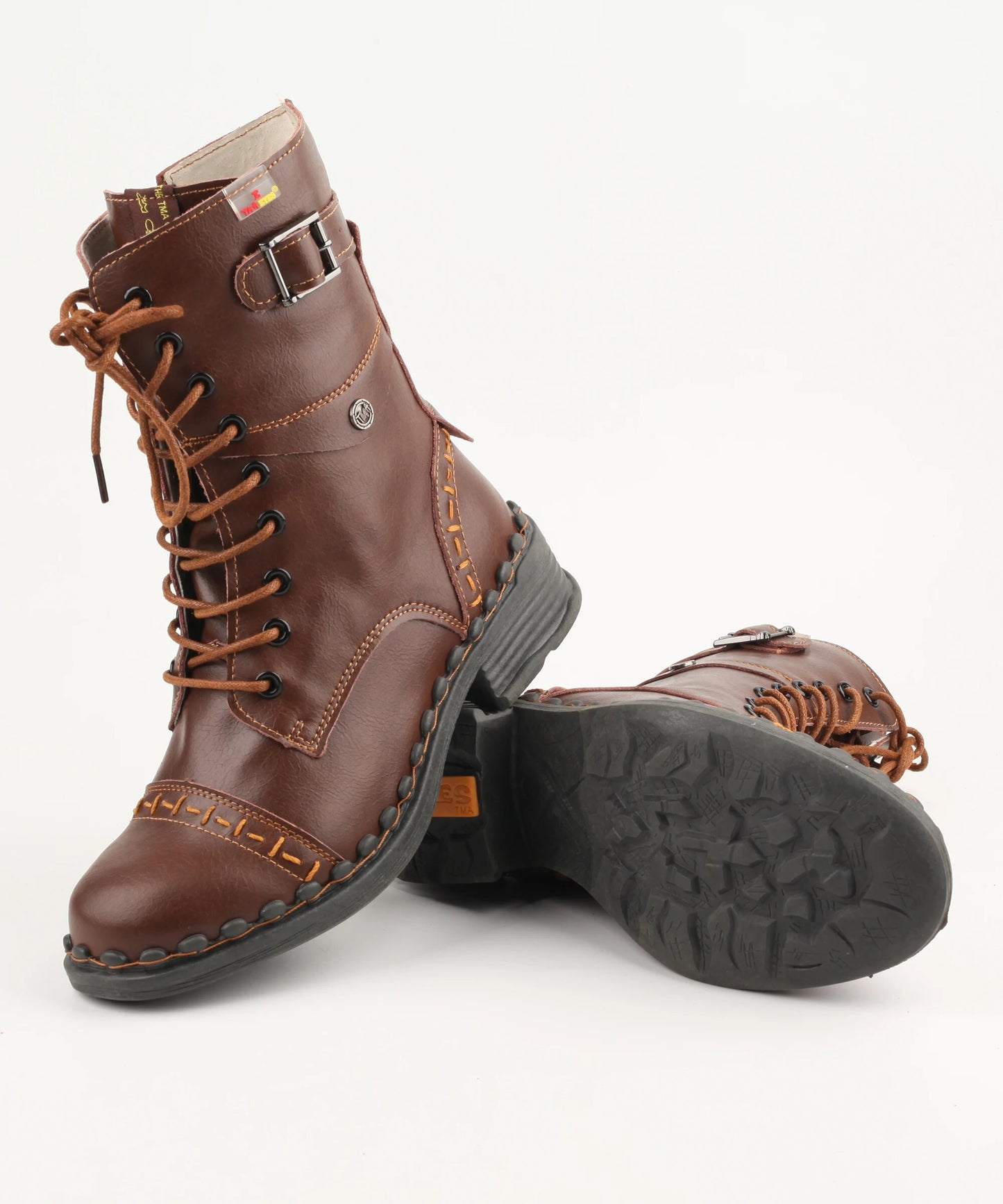 Vintage Fashion Zipper Side - Improved Outsole Autumn/Winter Leather Boots For Women