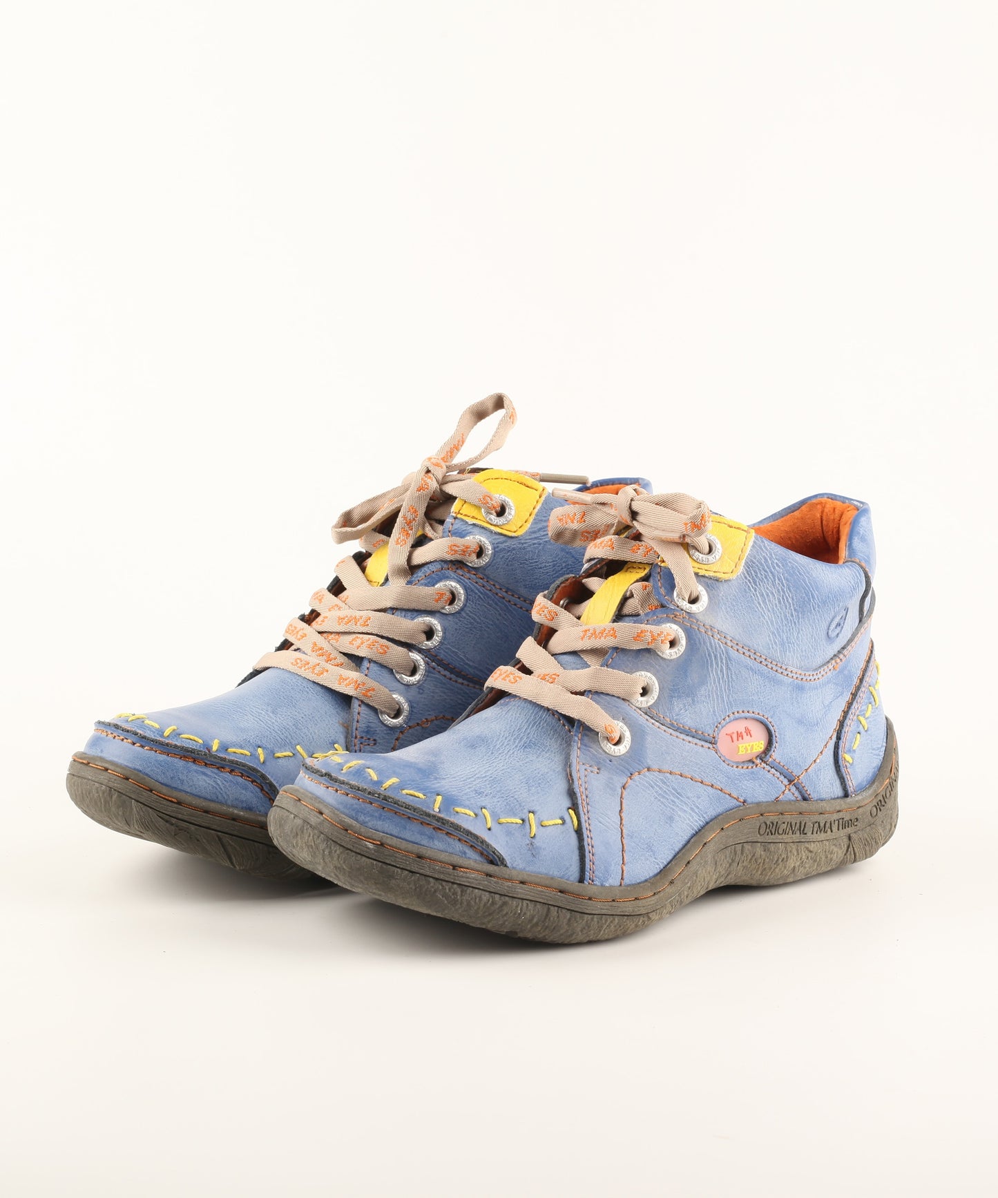 Women's Retro Hand-Stitched Washed Easy Access Hi -Top Zip Up Sneakers