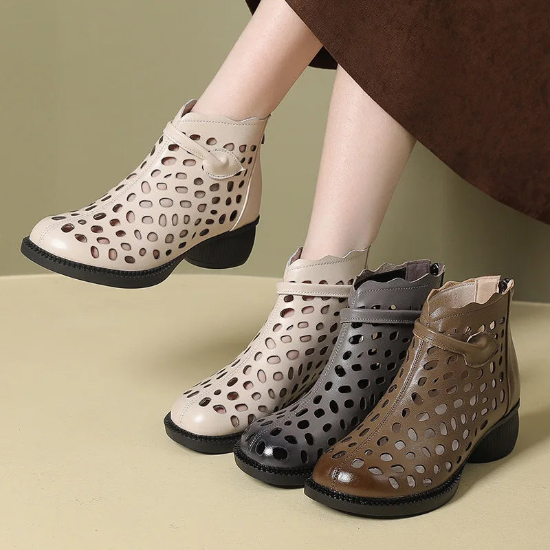Airy Amblers - The Air Conditioned Genuine Leather Boots for Women