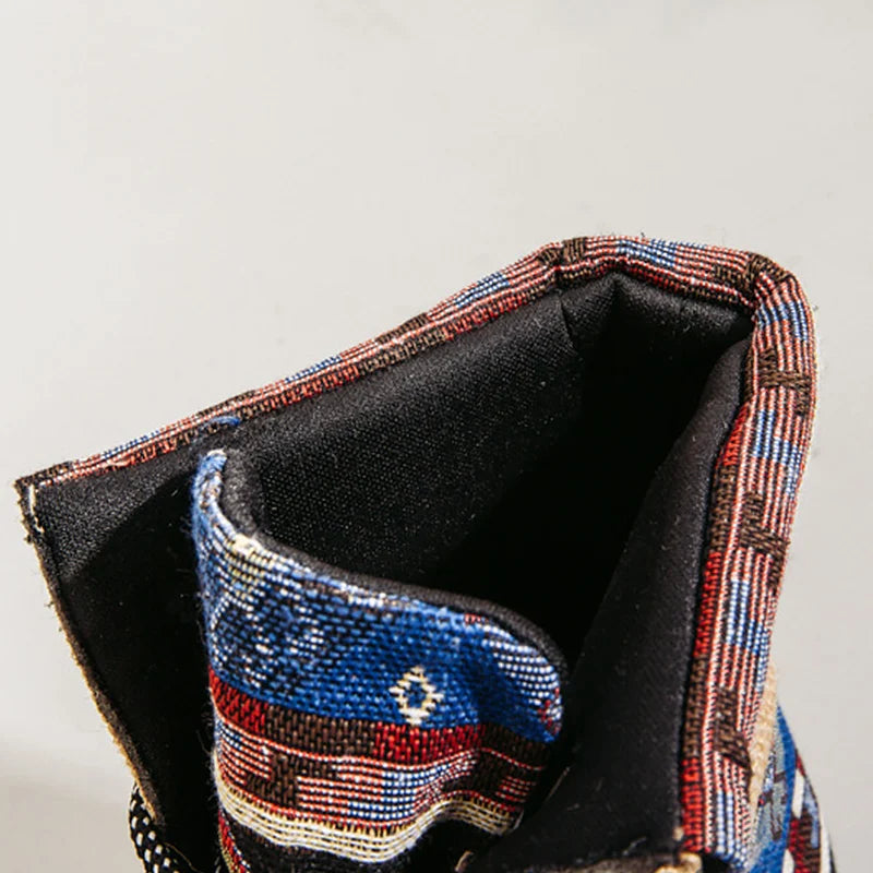 Bohemian Rhapsody Canvas Print Boots - A Non-Leather Alternative for Style