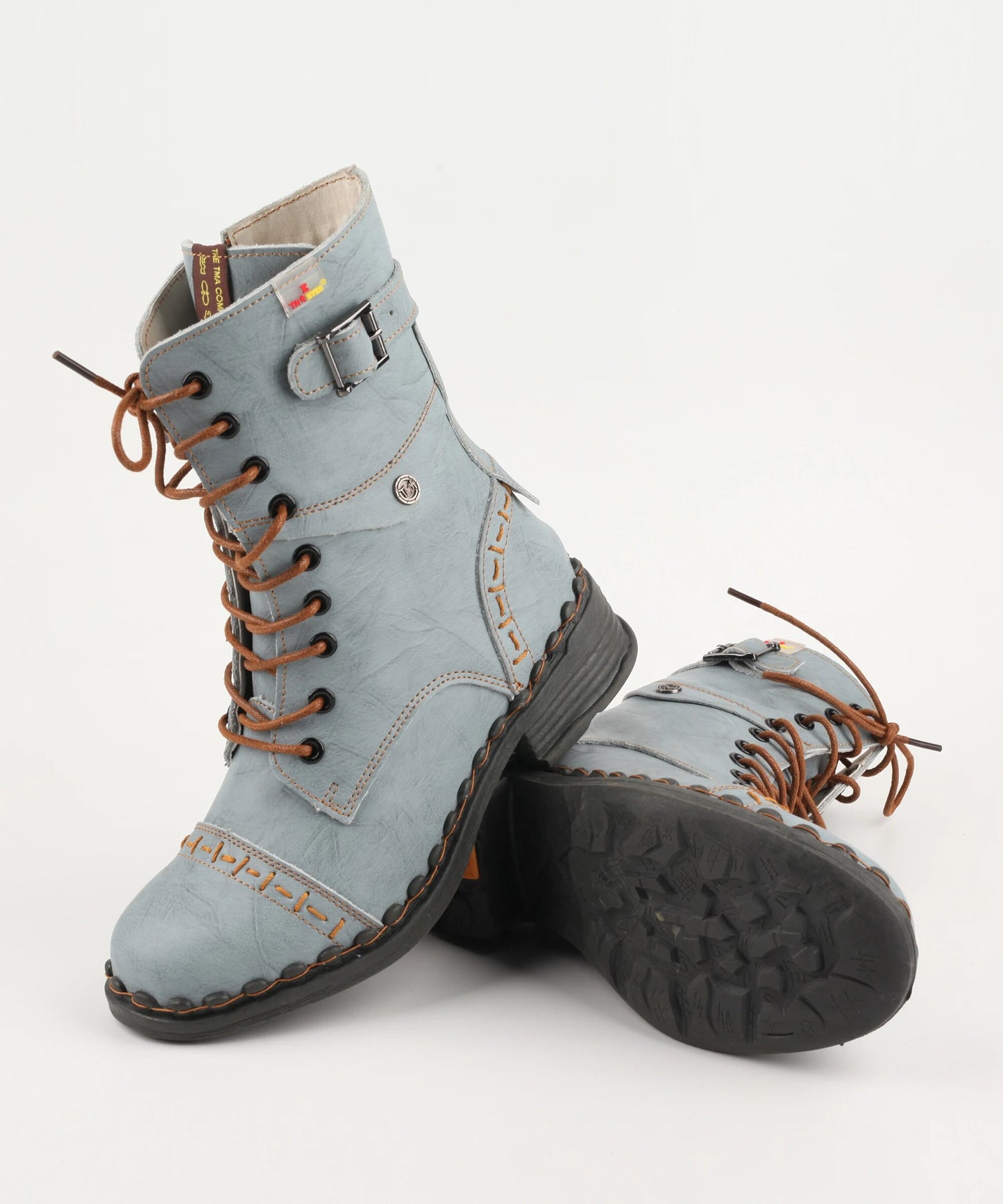 Vintage Fashion Zipper Side - Improved Outsole Autumn/Winter Leather Boots For Women