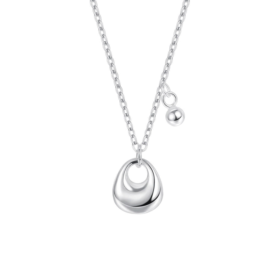 S999 Silver cable chain Plating Silver Lump Pendant Necklace