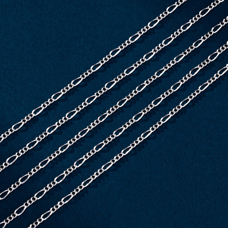 925 Sterling Silver figaro chain Bracelets Simple Style