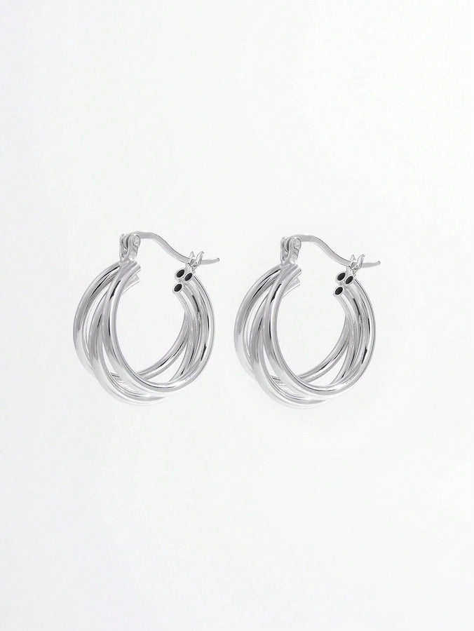 1 Pair 14K Gold Plated White Gold Plated 925 Sterling Silver 925 Sterling Silver Earrings U Shape Earrings