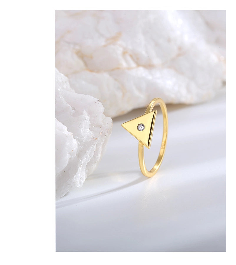 925 Sterling Silver Zircon Triangle Rings 925 Sterling Silver Rings