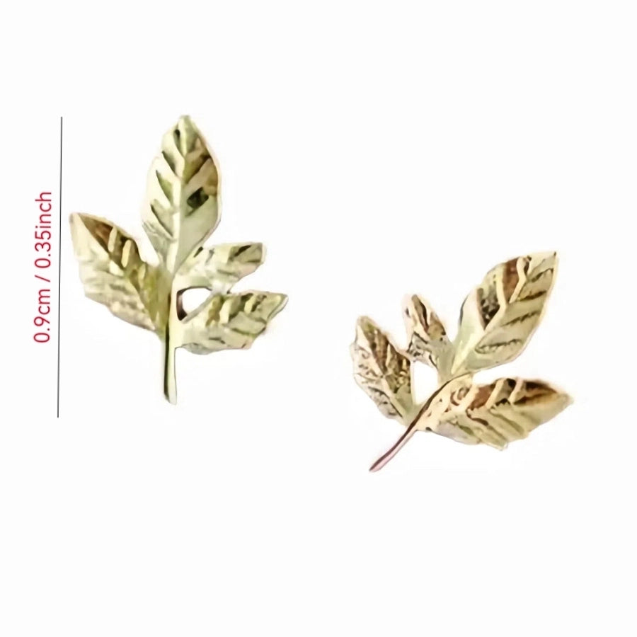 1 Pair 925 Sterling Silver 925 Sterling Silver Earrings Leaves Ear Studs