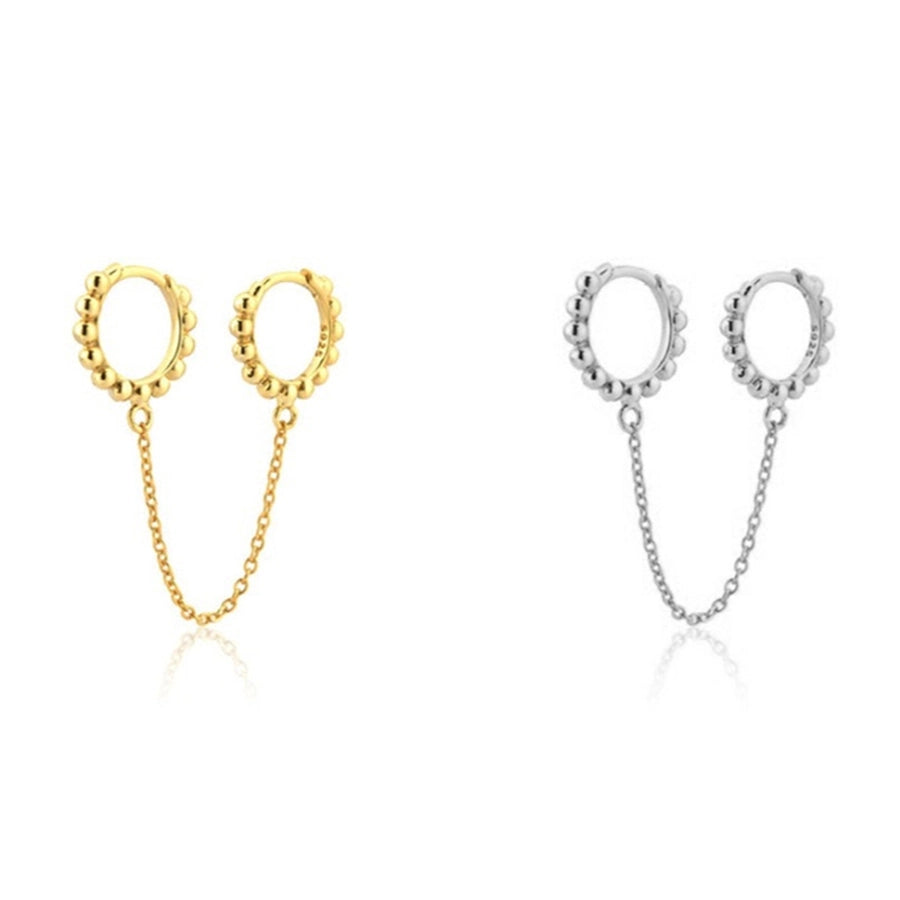 K Gold Plated White Gold Plated 925 Sterling Silver 925 Sterling Silver Earrings Geometric Round Earrings