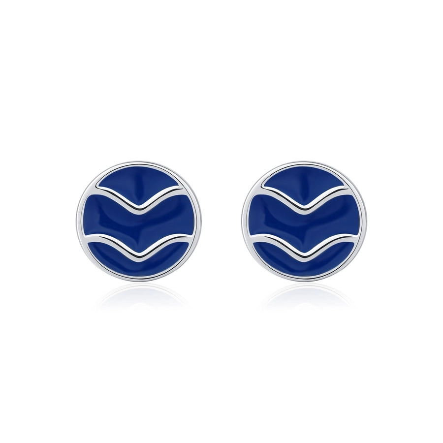 1 Pair Rhodium Plated 925 Sterling Silver 925 Sterling Silver Earrings Badge Flower Ear Studs