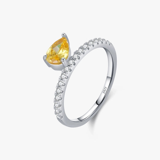 Rhodium Plated 925 Sterling Silver Zircon Geometric Rings 925 Sterling Silver Rings
