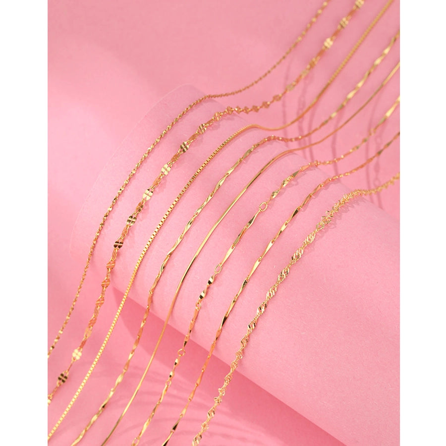 925 Sterling Silver cable chain box chain Solid Color Necklace