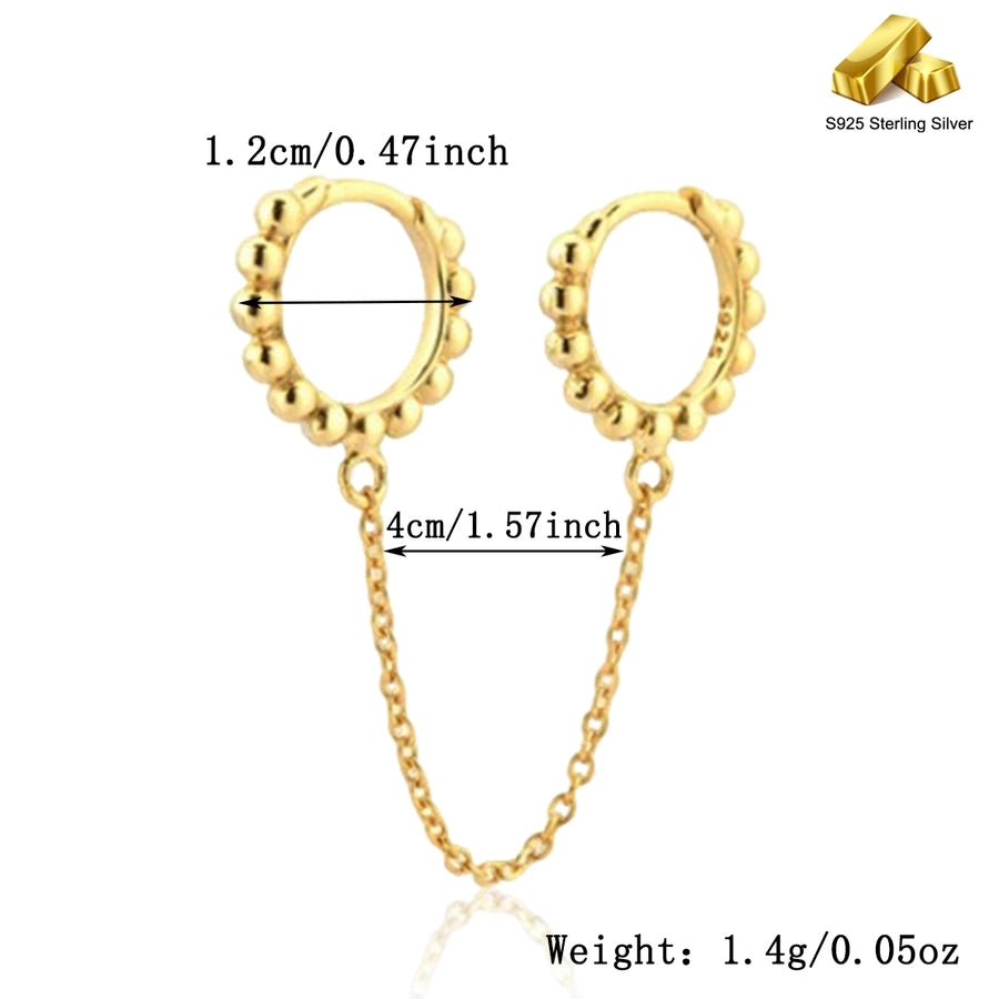 K Gold Plated White Gold Plated 925 Sterling Silver 925 Sterling Silver Earrings Geometric Round Earrings
