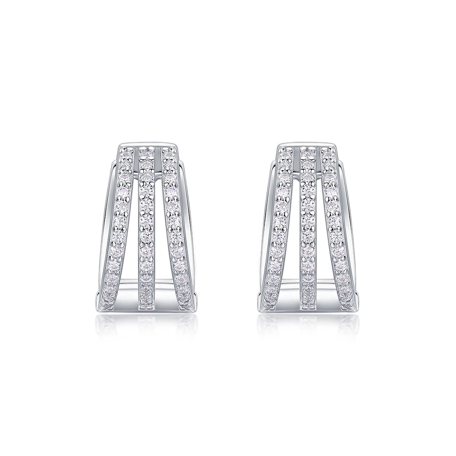 1 Pair 925 Sterling Silver Moissanite GRA Certificate 925 Sterling Silver Earrings Geometric Earrings