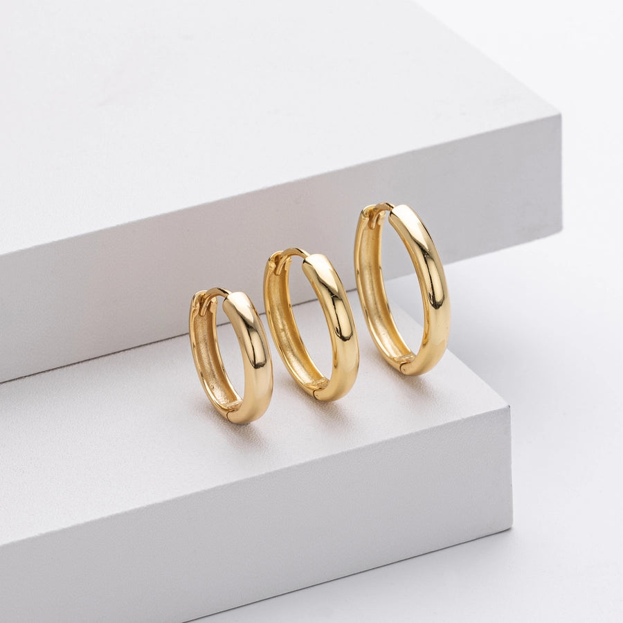 1 Pair 18K Gold Plated White Gold Plated Rhodium Plated 925 Sterling Silver 925 Sterling Silver 925 Sterling Silver Earrings Circle Earrings