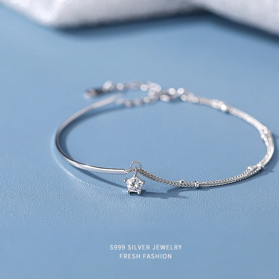 Sterling Silver  Bracelets Simple Style