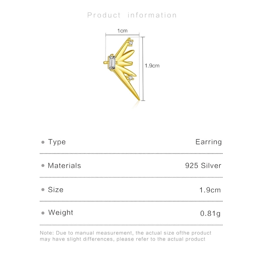 1 Piece 18K Gold Plated White Gold Plated 925 Sterling Silver Zircon 925 Sterling Silver Earrings Solid Color Ear Cuffs