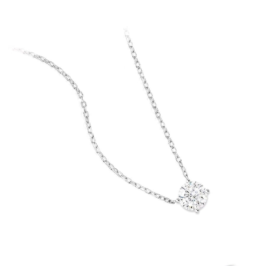 Sterling Silver Zircon cable chain Round Dots Pendant Necklace
