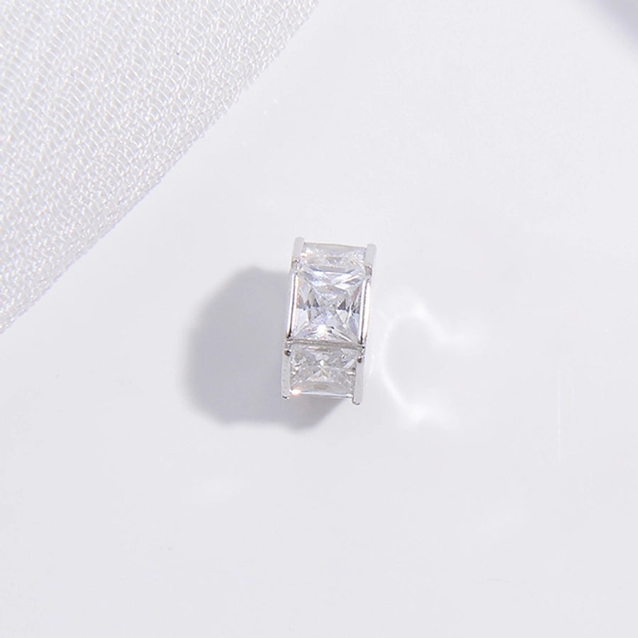S925 Sterling Silver T Square Diamond Hollow Bead Separate/Loose Beads Handmade DIY Large Hole as Right as Rain Barrel Beads Bead Accessories Sz73