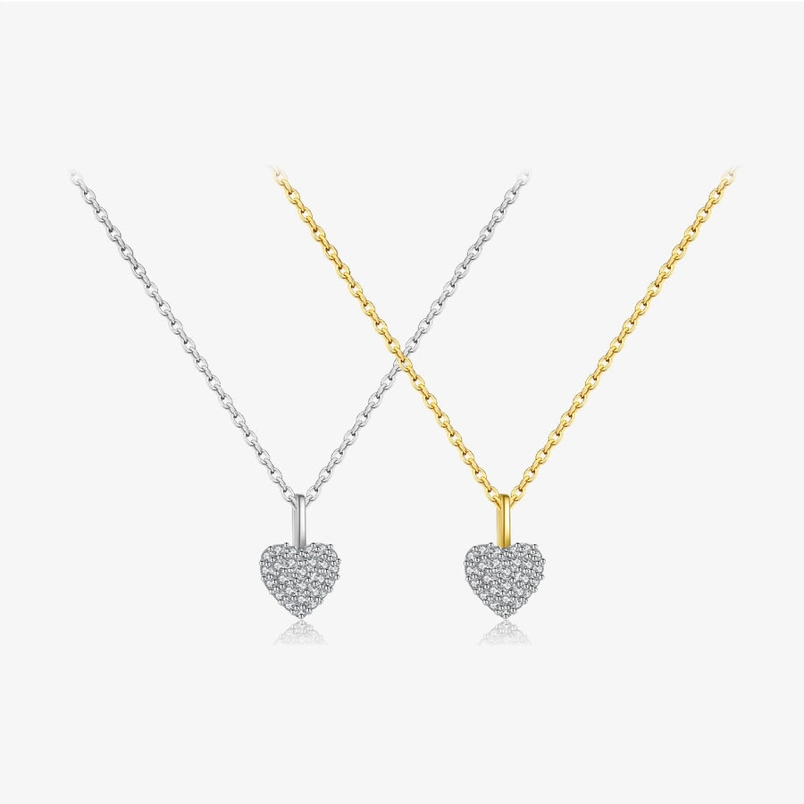 925 Sterling Silver Zircon cable chain Plating Inlay Geometric Pendant Necklace