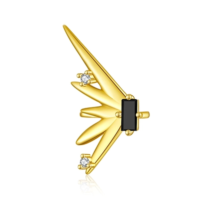 1 Piece 18K Gold Plated White Gold Plated 925 Sterling Silver Zircon 925 Sterling Silver Earrings Solid Color Ear Cuffs