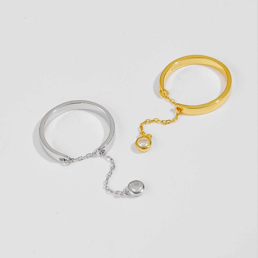 18K Gold Plated White Gold Plated 925 Sterling Silver Zircon Round Rings 925 Sterling Silver Rings