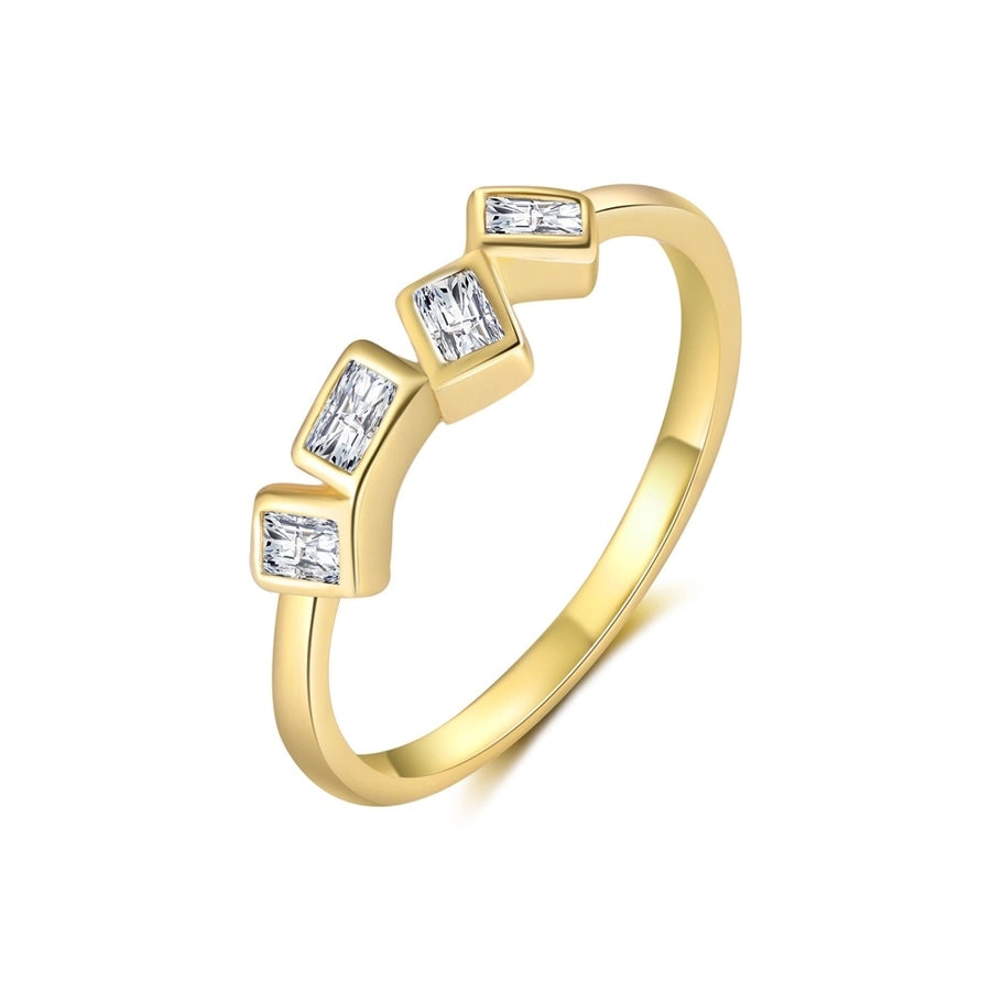 S925 Sterling Silver Square Ear Stud and Ring Necklace Suit Women's Niche High-Grade Light Luxury Zircon French Simplicity