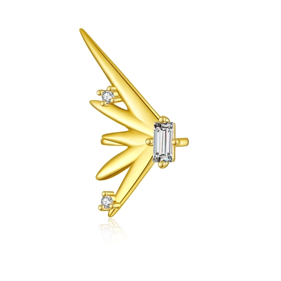 1 Piece 18K Gold Plated White Gold Plated 925 Sterling Silver Zircon 925 Sterling Silver Earrings Solid Color Ear Cuffs