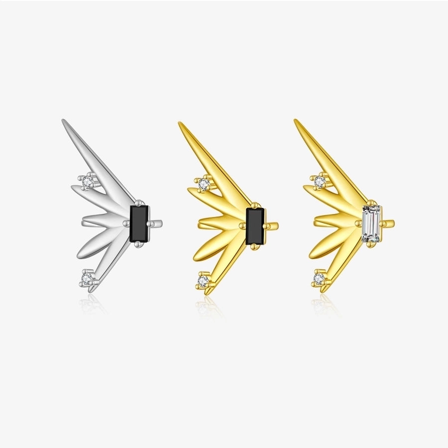 1 Piece 18K Gold Plated White Gold Plated 925 Sterling Silver Zircon 925 Sterling Silver Earrings Solid Color Ear Cuffs