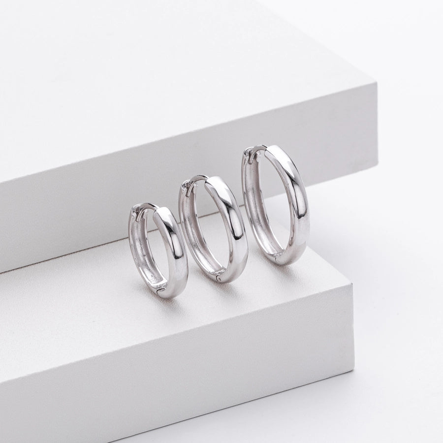 1 Pair 18K Gold Plated White Gold Plated Rhodium Plated 925 Sterling Silver 925 Sterling Silver 925 Sterling Silver Earrings Circle Earrings