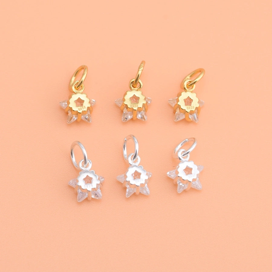 925 Sterling Silver Rhinestone Zircon Accessories Mini Little Star Five-Pointed Star Pendant Bracelet Necklace Creative Handmade Accessories