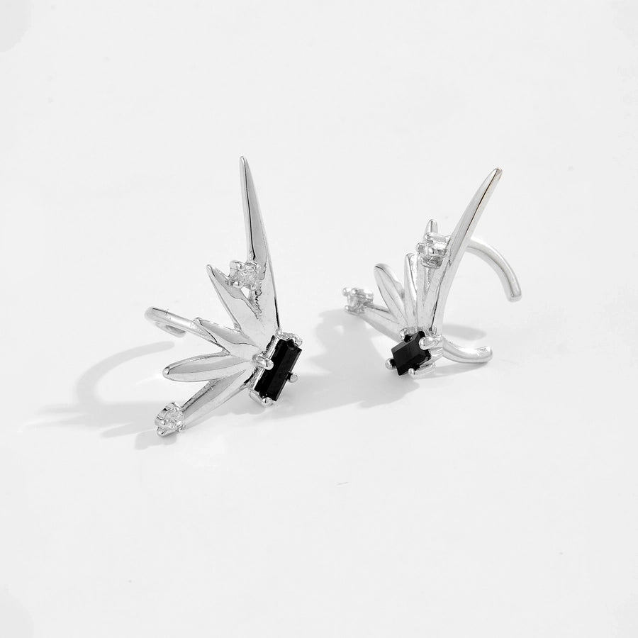 1 Piece 18K Gold Plated White Gold Plated 925 Sterling Silver Zircon 925 Sterling Silver Earrings Solid Color Ear Cuffs