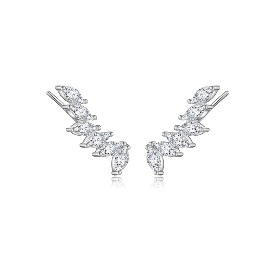 1 Pair 18K Gold Plated White Gold Plated 925 Sterling Silver Zircon 925 Sterling Silver Earrings Geometric Ear Studs