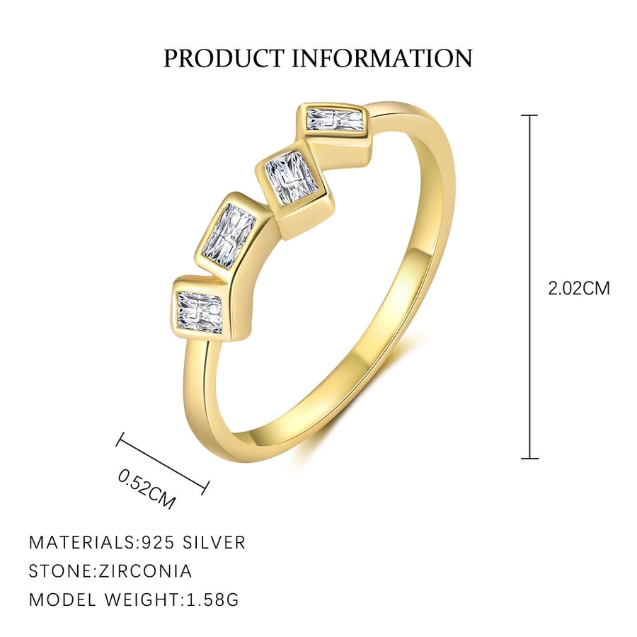 S925 Sterling Silver Square Ear Stud and Ring Necklace Suit Women's Niche High-Grade Light Luxury Zircon French Simplicity