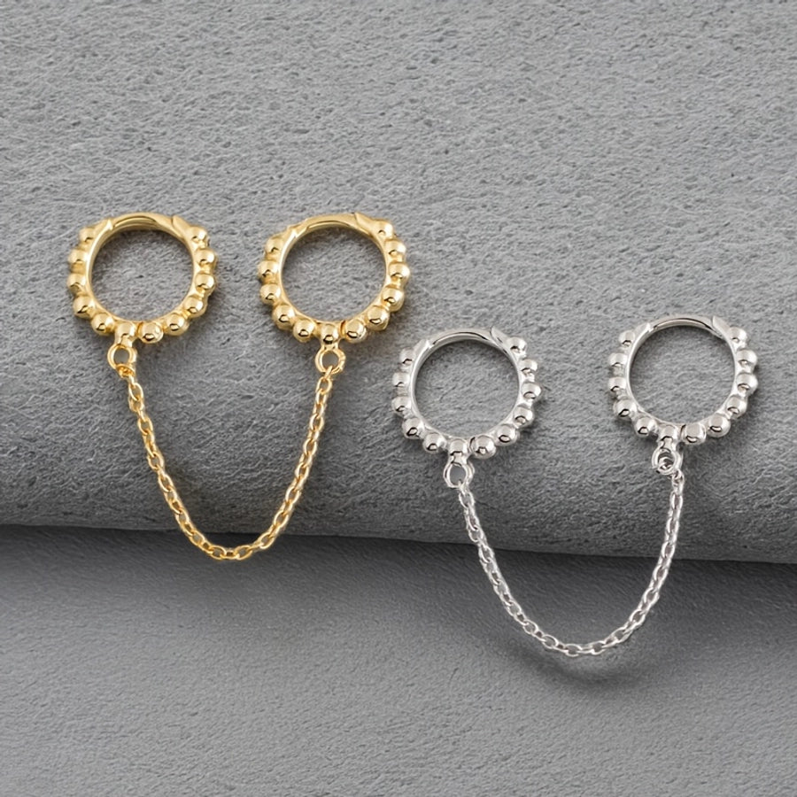 K Gold Plated White Gold Plated 925 Sterling Silver 925 Sterling Silver Earrings Geometric Round Earrings