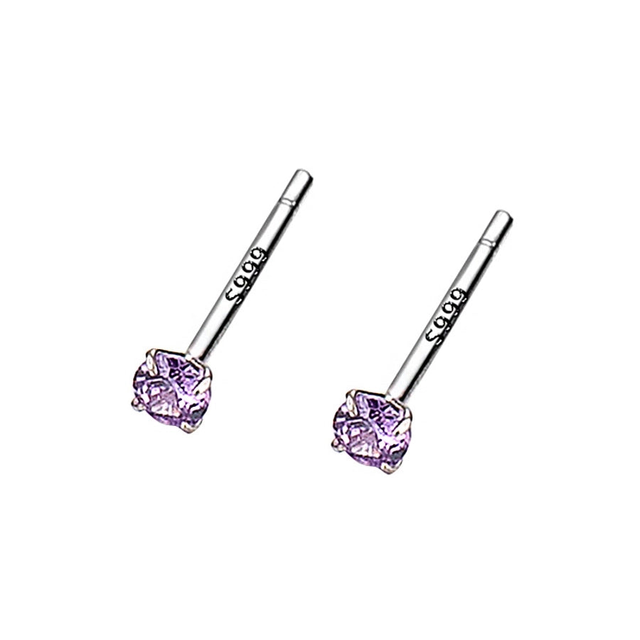 1 Pair 925 Sterling Silver Zircon 925 Sterling Silver Earrings Geometric Earrings