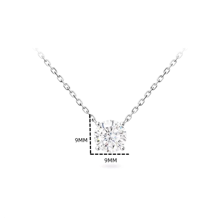 Sterling Silver Zircon cable chain Round Dots Pendant Necklace