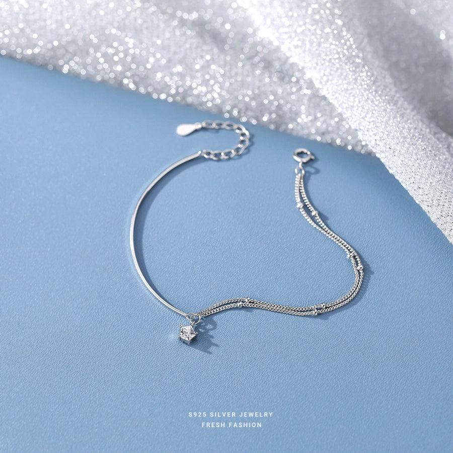 Sterling Silver  Bracelets Simple Style