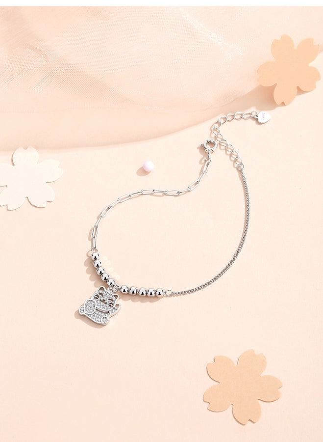 925 Sterling Silver Paperclip Chain cable chain Bracelets Elegant