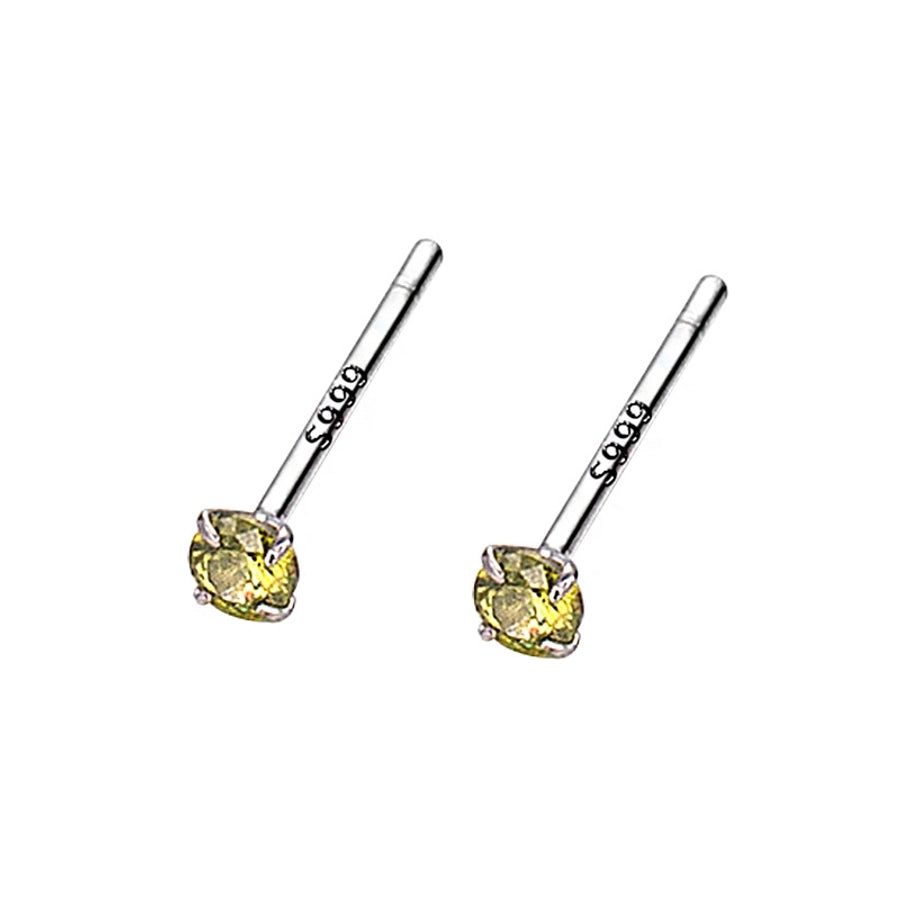 1 Pair 925 Sterling Silver Zircon 925 Sterling Silver Earrings Geometric Earrings