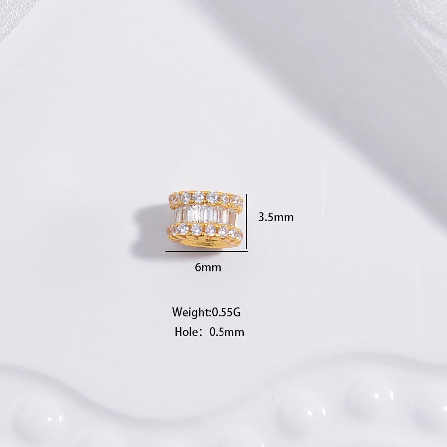 S925 Sterling Silver T Square Diamond Hollow Bead Separate/Loose Beads Handmade DIY Large Hole as Right as Rain Barrel Beads Bead Accessories Sz73