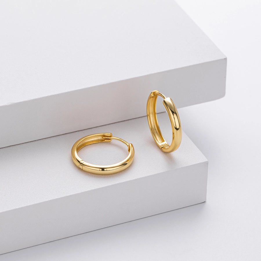 1 Pair 18K Gold Plated White Gold Plated Rhodium Plated 925 Sterling Silver 925 Sterling Silver 925 Sterling Silver Earrings Circle Earrings