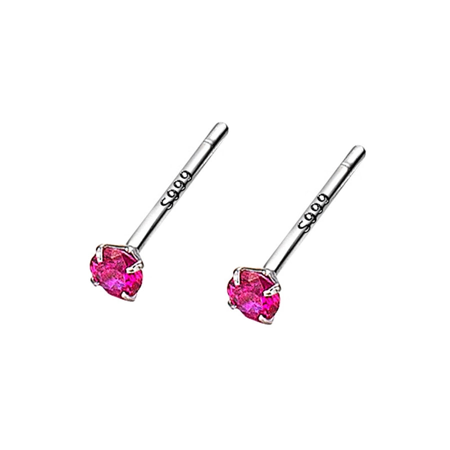 1 Pair 925 Sterling Silver Zircon 925 Sterling Silver Earrings Geometric Earrings