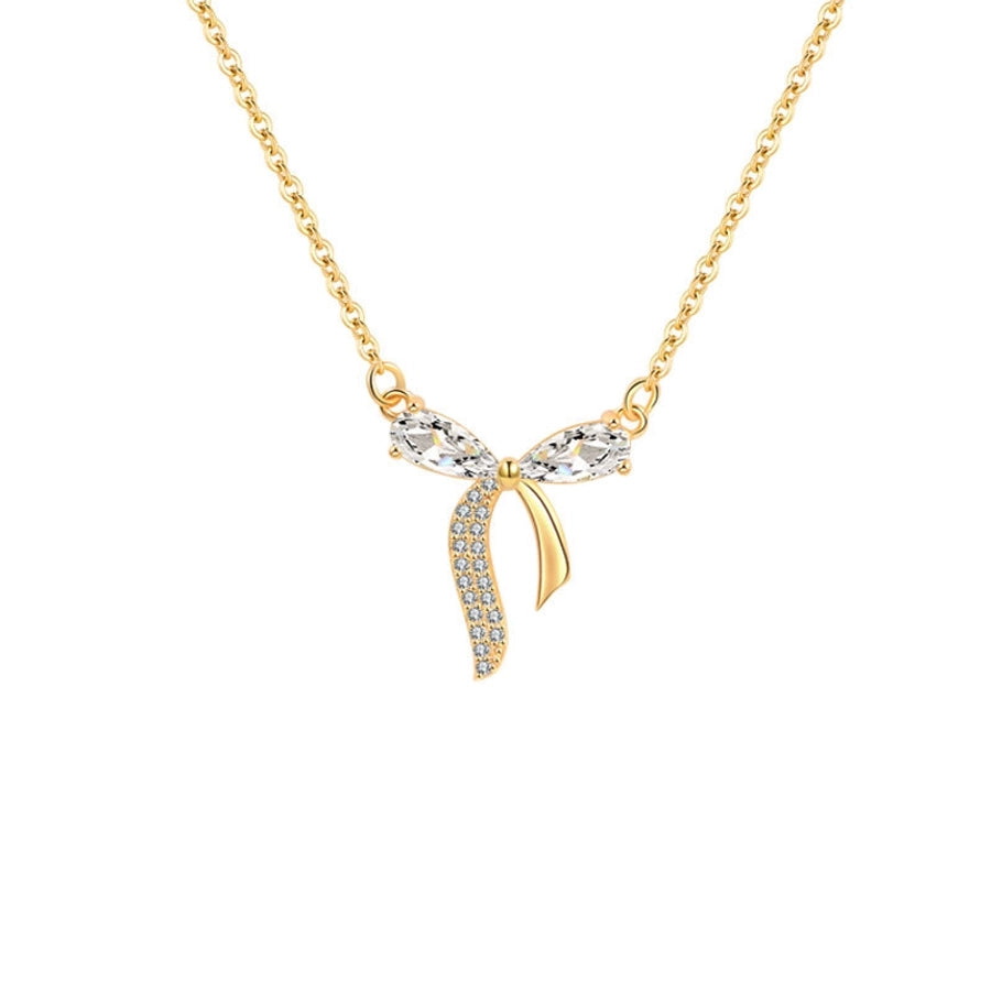 925 Sterling Silver Zircon cable chain Inlay Geometric Necklace