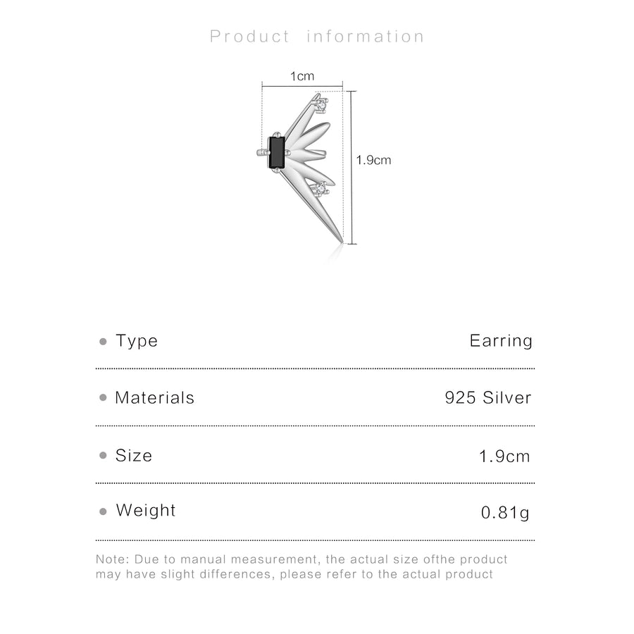 1 Piece 18K Gold Plated White Gold Plated 925 Sterling Silver Zircon 925 Sterling Silver Earrings Solid Color Ear Cuffs