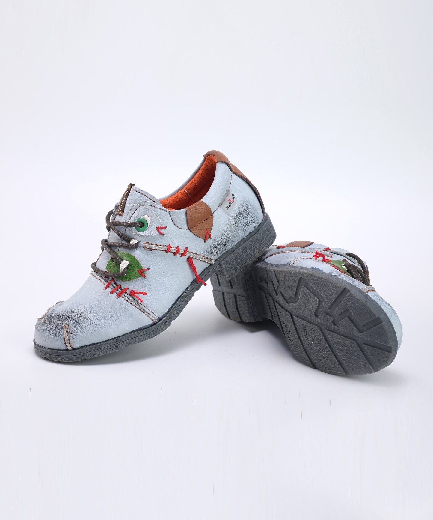 Sinister Step Stitches - Washed Leather Shoes For Women