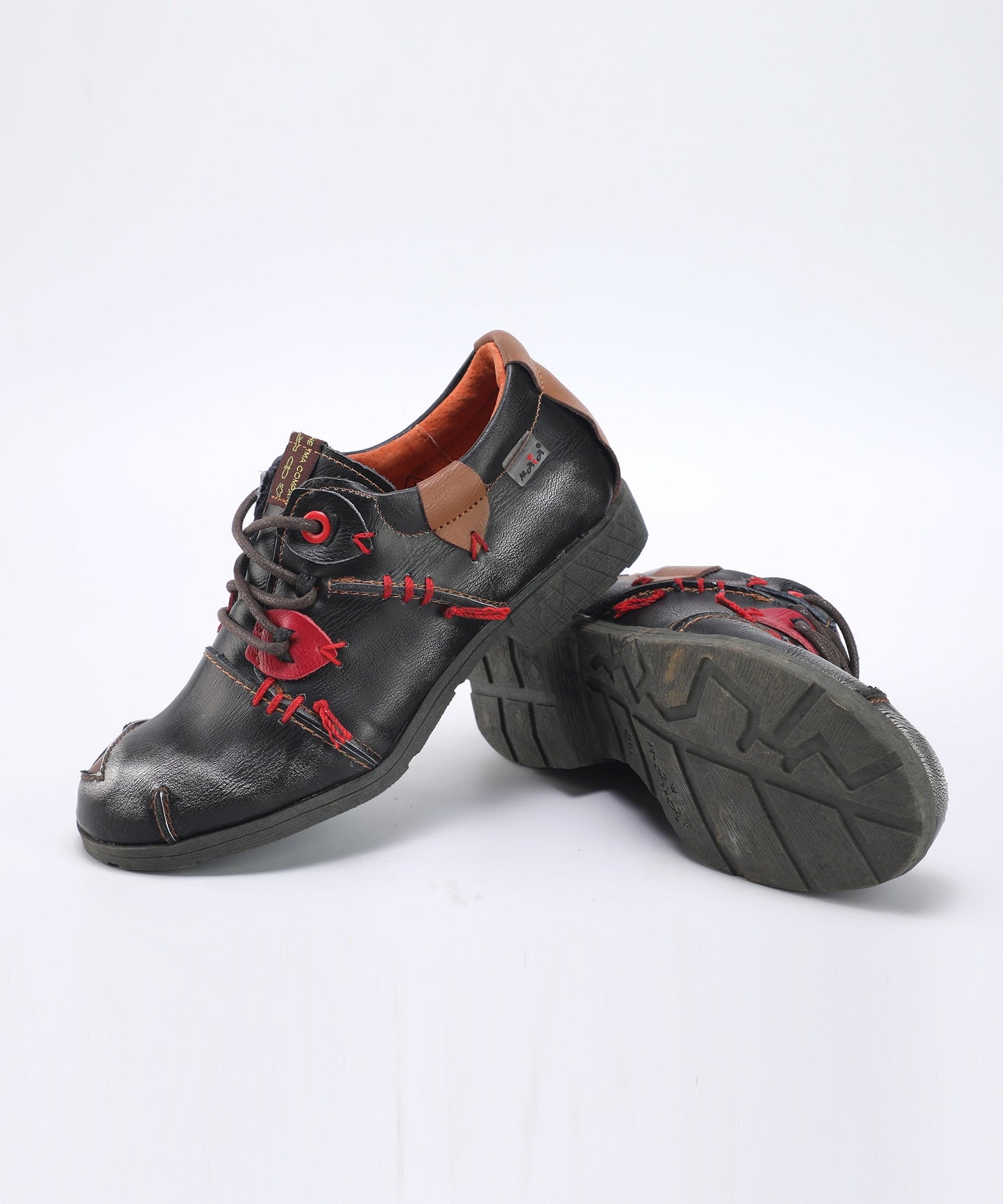 Sinister Step Stitches - Washed Leather Shoes For Women